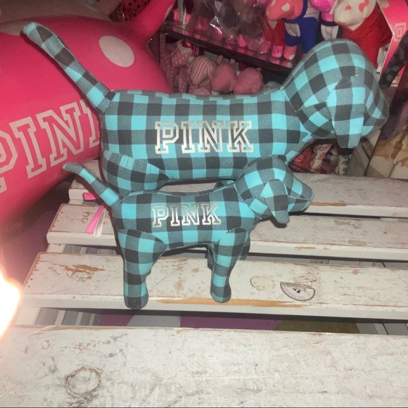 VS PINK Limited Edition Plaid Pups Large 9x13 & regular mini set SUPER HTF!! - Picture 3 of 9